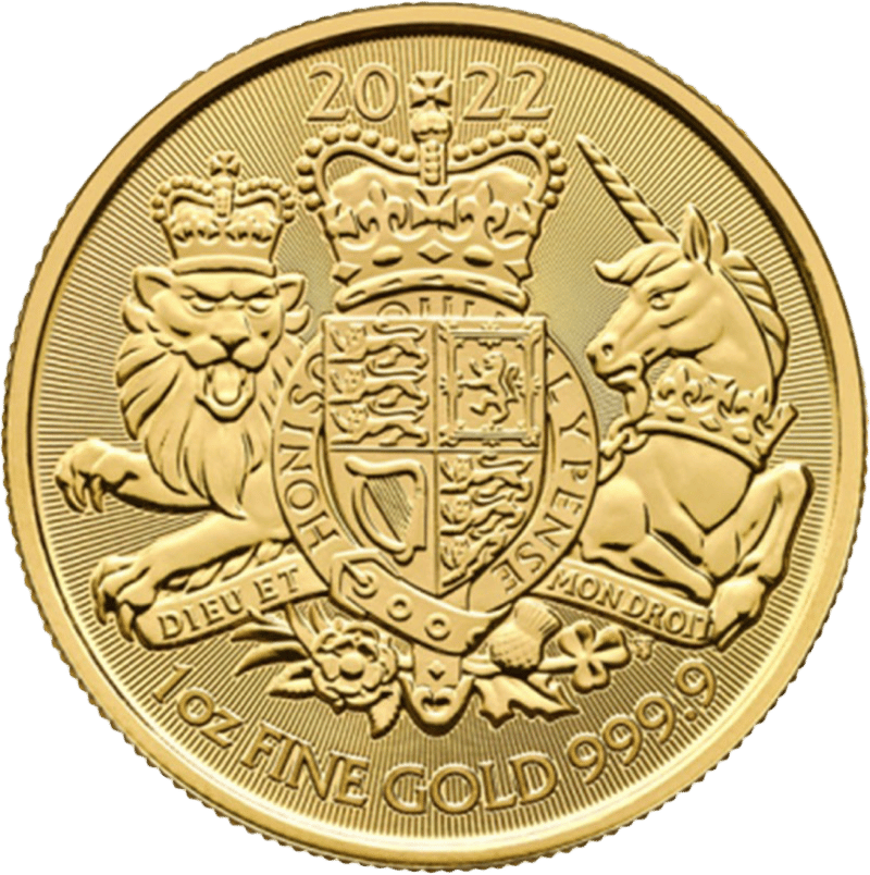 The Royal Arms 2022, 1 Unze Gold, Bildseite