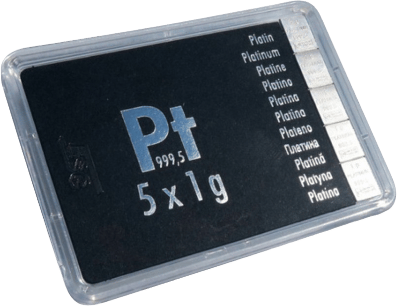 lingote en tableta de platino, 5 g