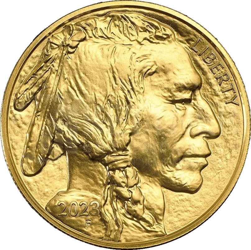 American Buffalo 2023, portrait side with the portrait of a Native American and “LIBERTY”