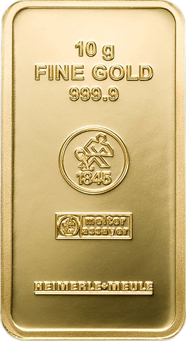 Geprägter Goldbarren von Heimerle + Meule, 10 g