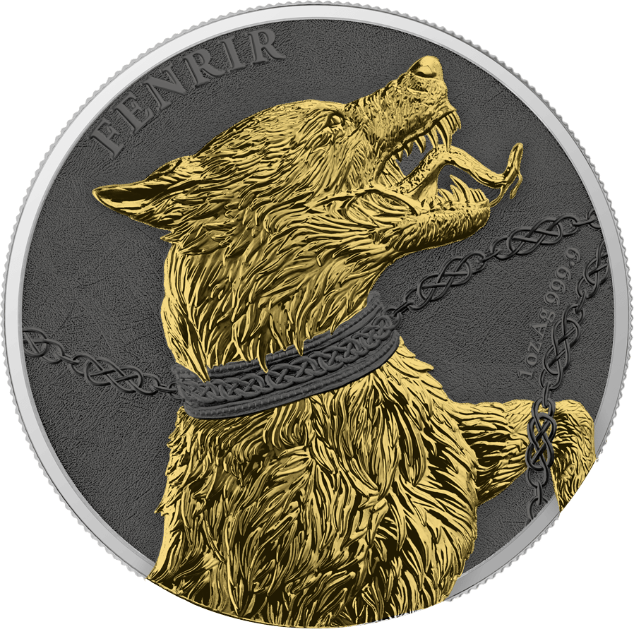 Fenrir Geminus 2022, 2 × 1 ounce of fine silver, design side