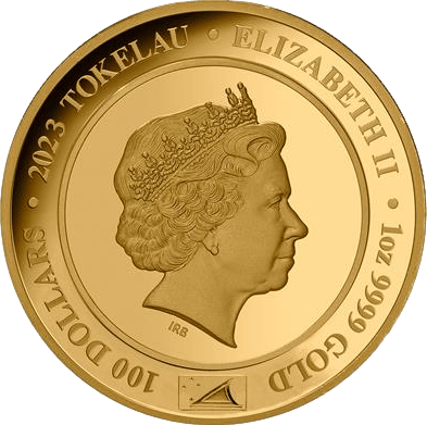 Elisabeth II. 2023, 1 Unze Gold, Wertseite