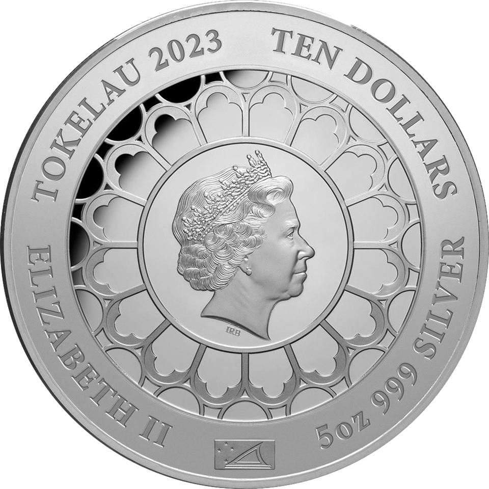 Elisabeth II. 2023, 5 Unzen Silber, Wertseite