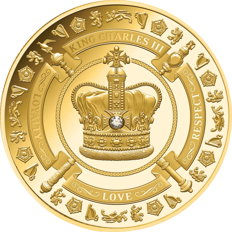 Charles III. 2023, 1 Unze Gold, Bildseite
