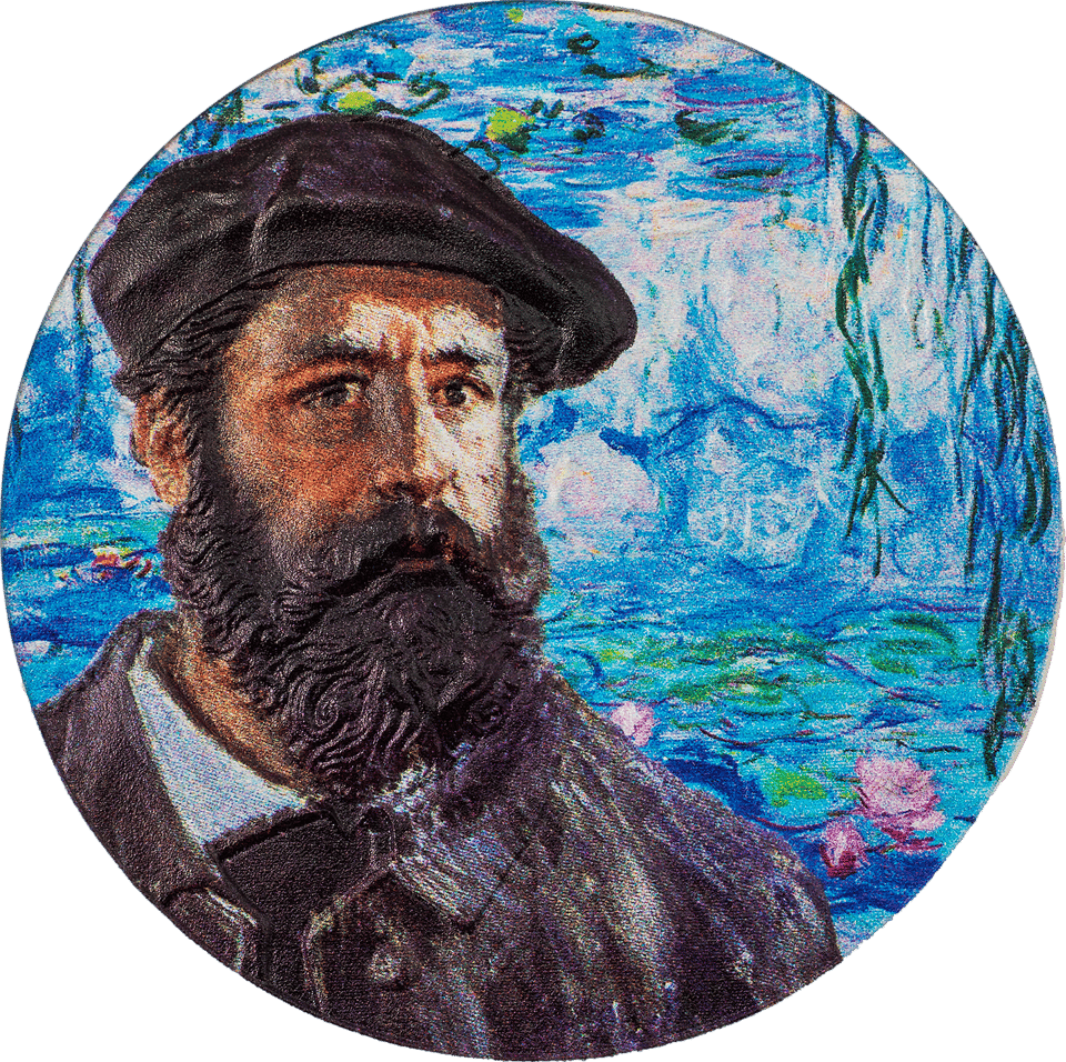 Claude Monet 2023, 2 ounces fine silver, picture side