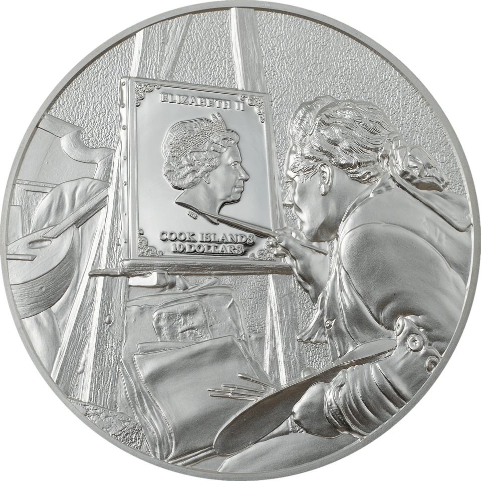 Claude Monet 2023, 2 ounces fine silver, value side