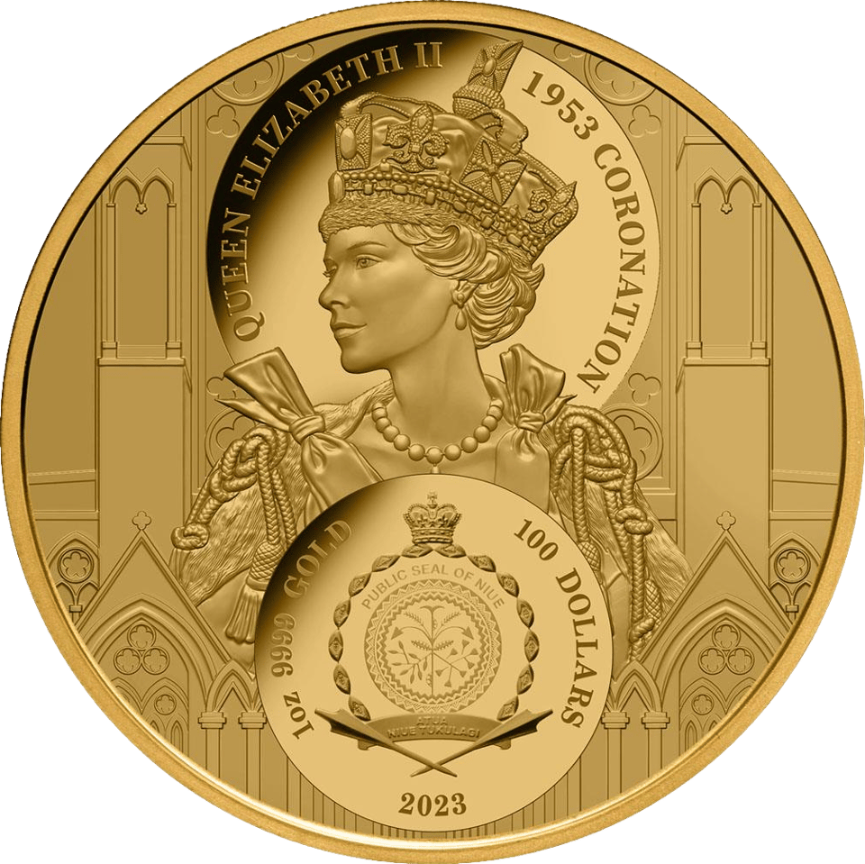 Carlos III 2023, 1 onza de oro, lado del valor