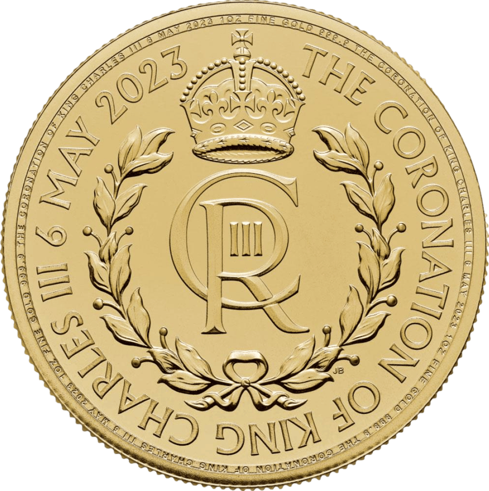 Krönung Charles III. 2023, 1 Unze Gold, Bildseite