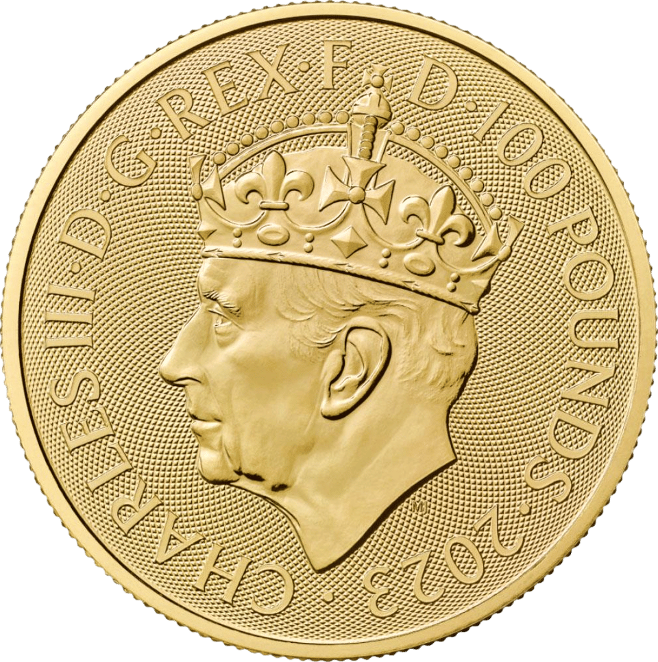 Krönung Charles III. 2023, 1 Unze Gold, Wertseite