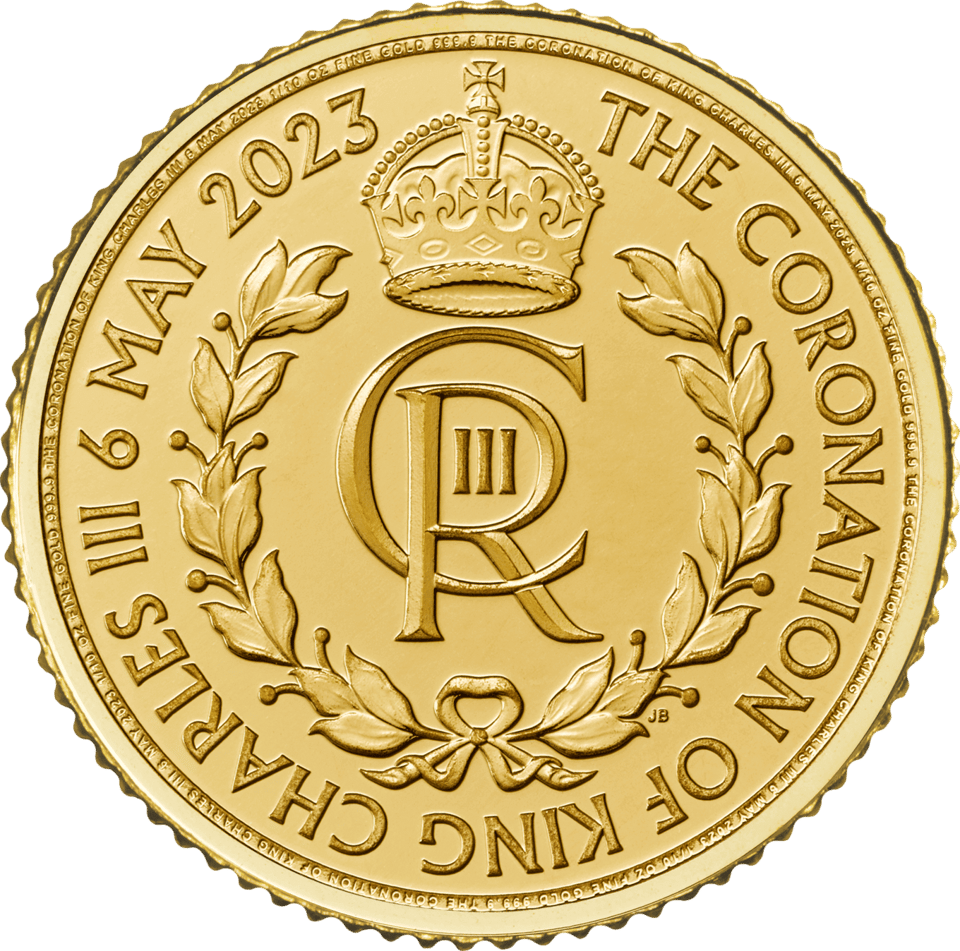 Krönung Charles III. 2023, 1/10 Unze Gold, Bildseite