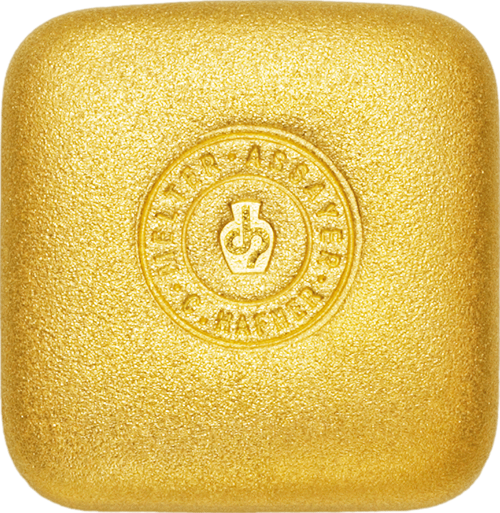 50 g de oro fino de C.Hafner, fundido, anverso, foto