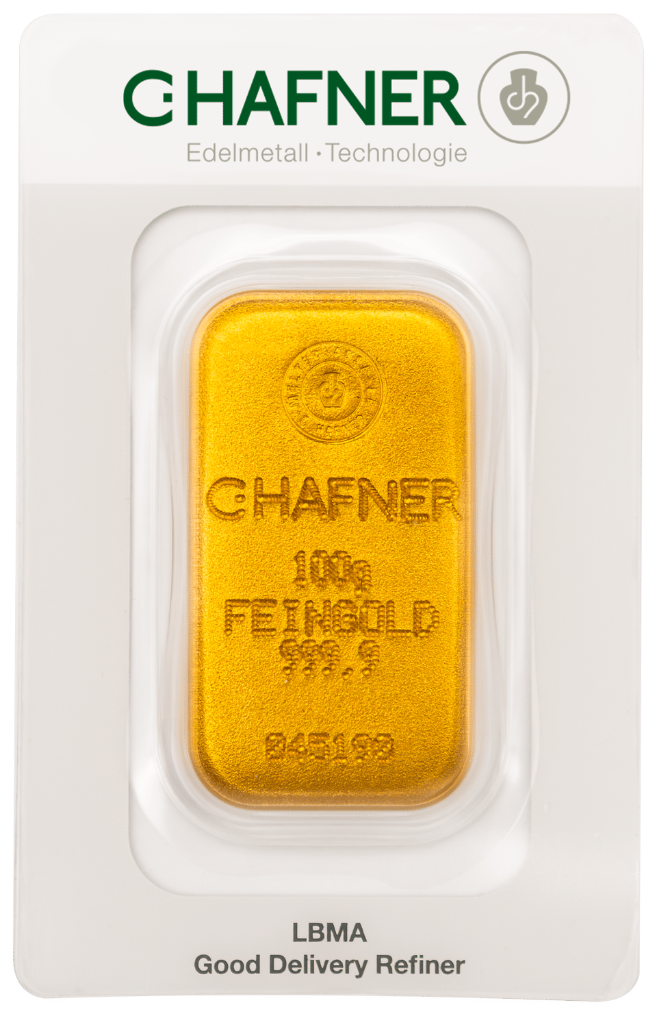 100 g of fine gold from C.Hafner, cast, in the CertiCard, photo
