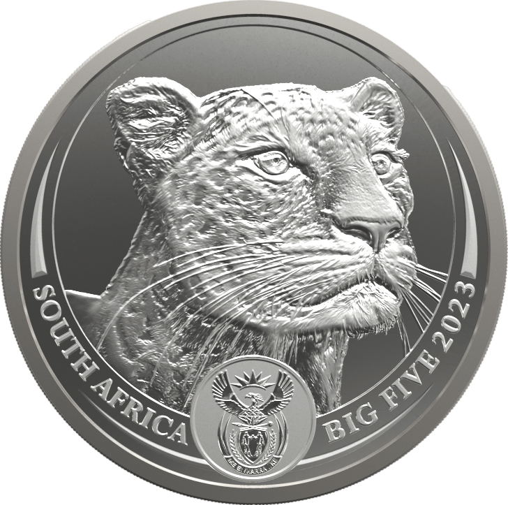 Big Five Leopard 2023, 5 Unzen Silber, Motivseite