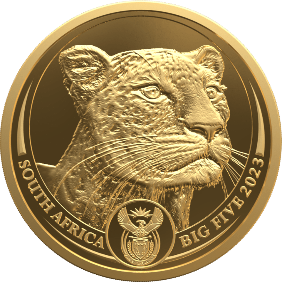 Big Five Leopard 2023, 5 Unzen Gold, Motivseite