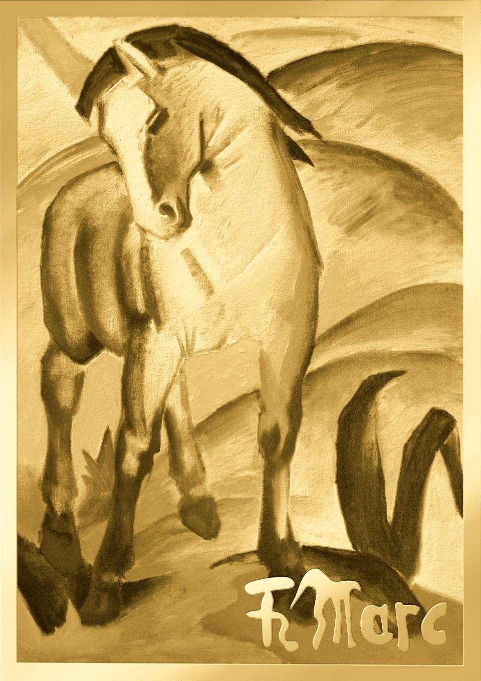 Blue Horse I, 1/1,000 ounce fine gold, picture side