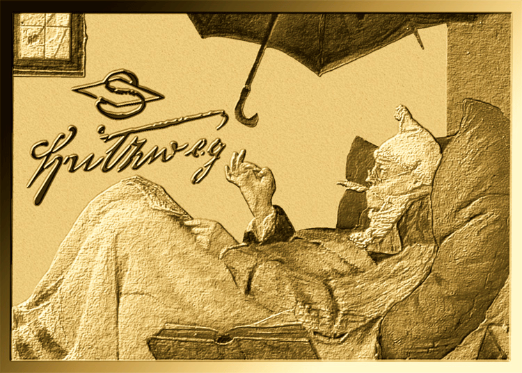 El poeta pobre, 1/1000 onza de oro fino, cara con la imagen