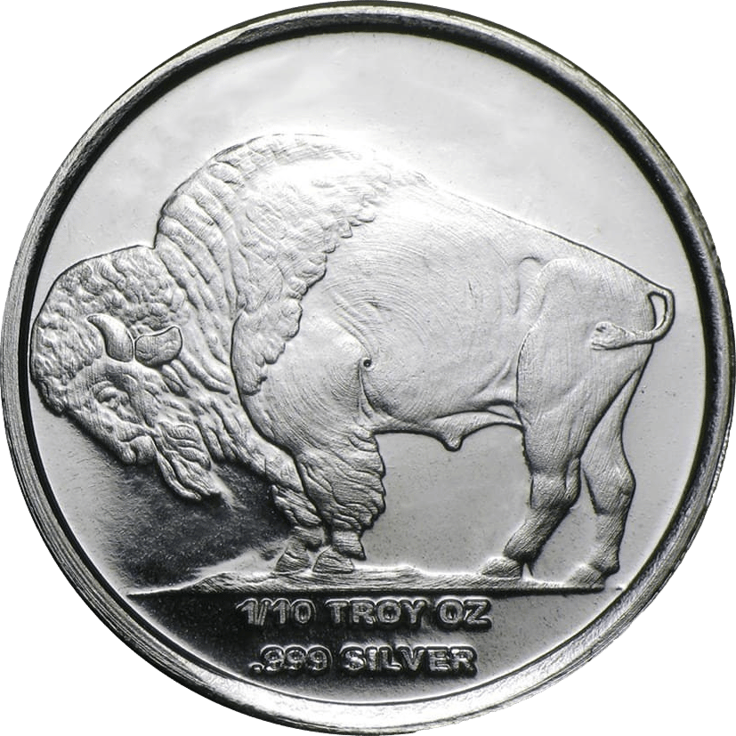 American Buffalo in Silber, Bisonseite mit dem amerikanischen Bison