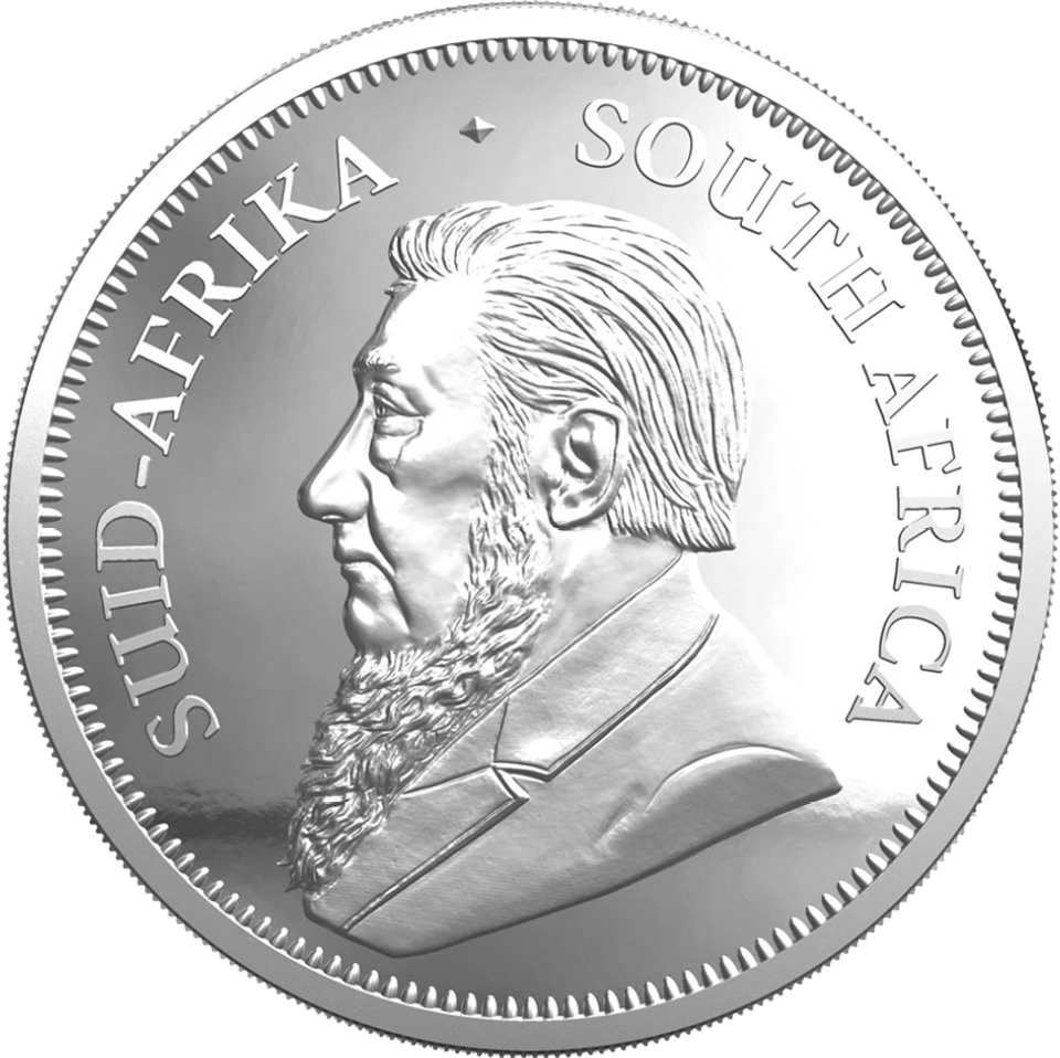 Krugerrand 2 ounces silver 2024 with Privy Mark, portrait side