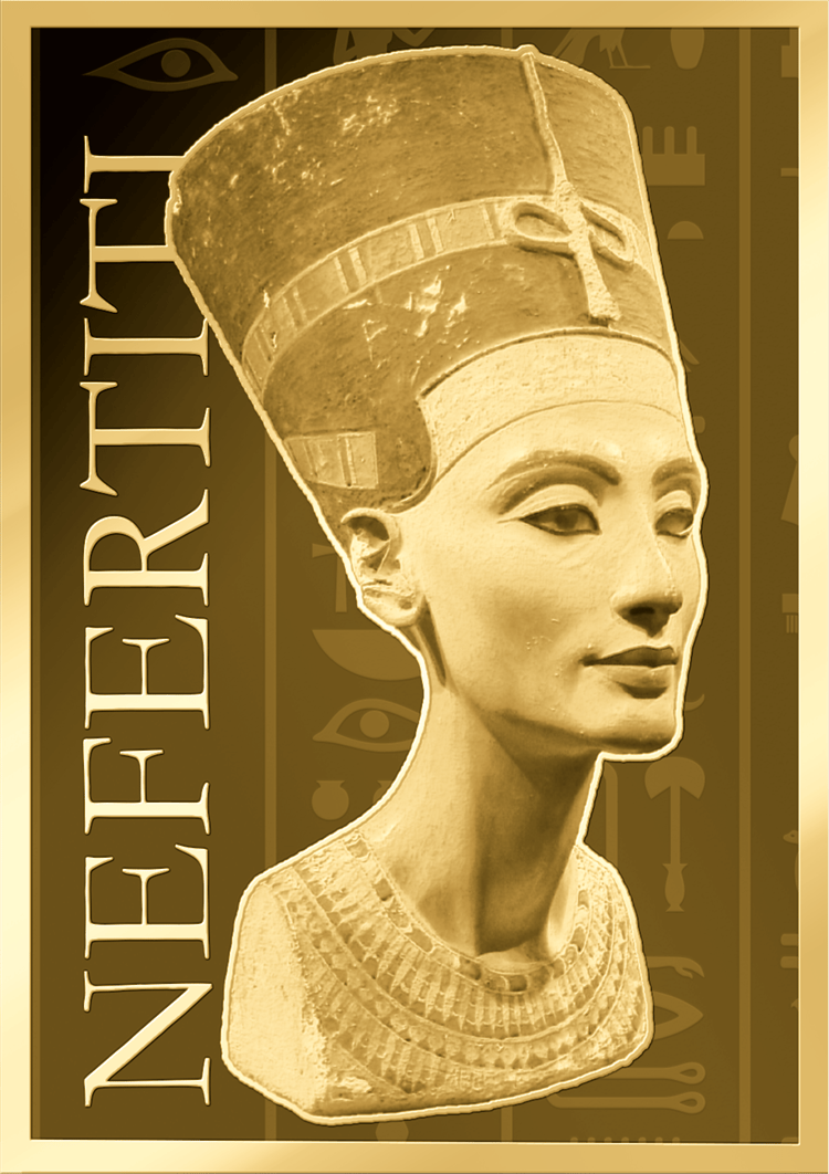 Nefertiti, 1/1000 onza de oro, anverso