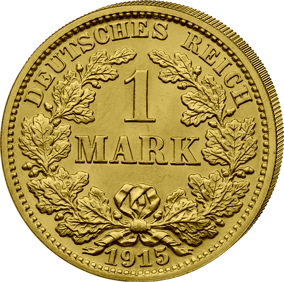 1 mark, zilver, gedeeltelijk verguld, voorzijde