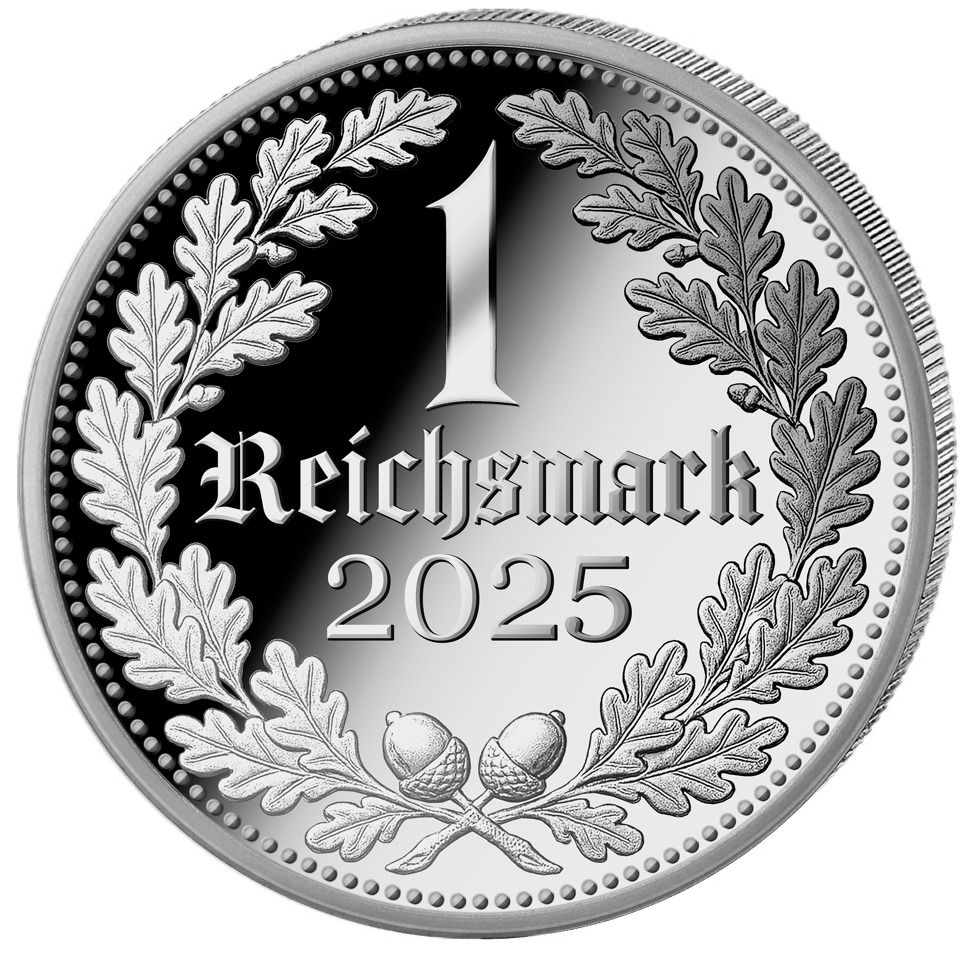 Set Reichsmark en 1 mark, de medaille van twee ounce, voorzijde