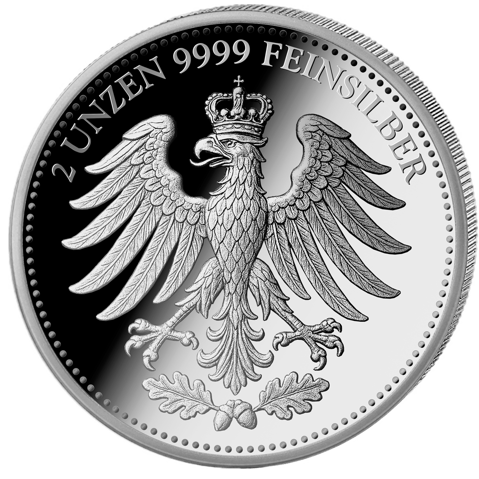 Set Reichsmark en 1 mark, de medaille van twee ounce, keerzijde