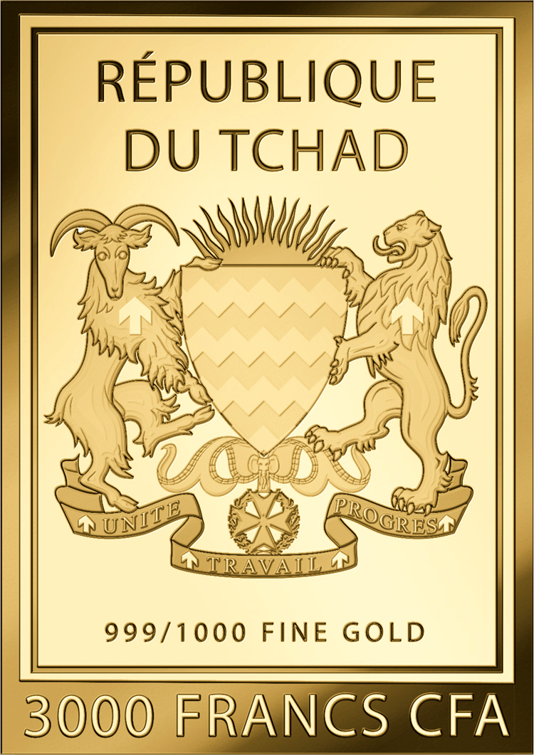 Portrait of Adele Bloch-Bauer I, 1/1,000 ounce fine gold, value side