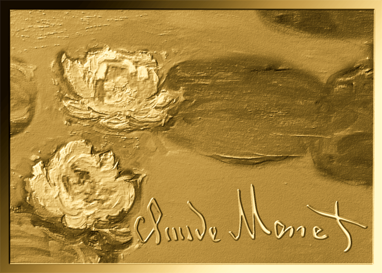 Water Lilies, 1/1,000 ounce fine gold, picture side