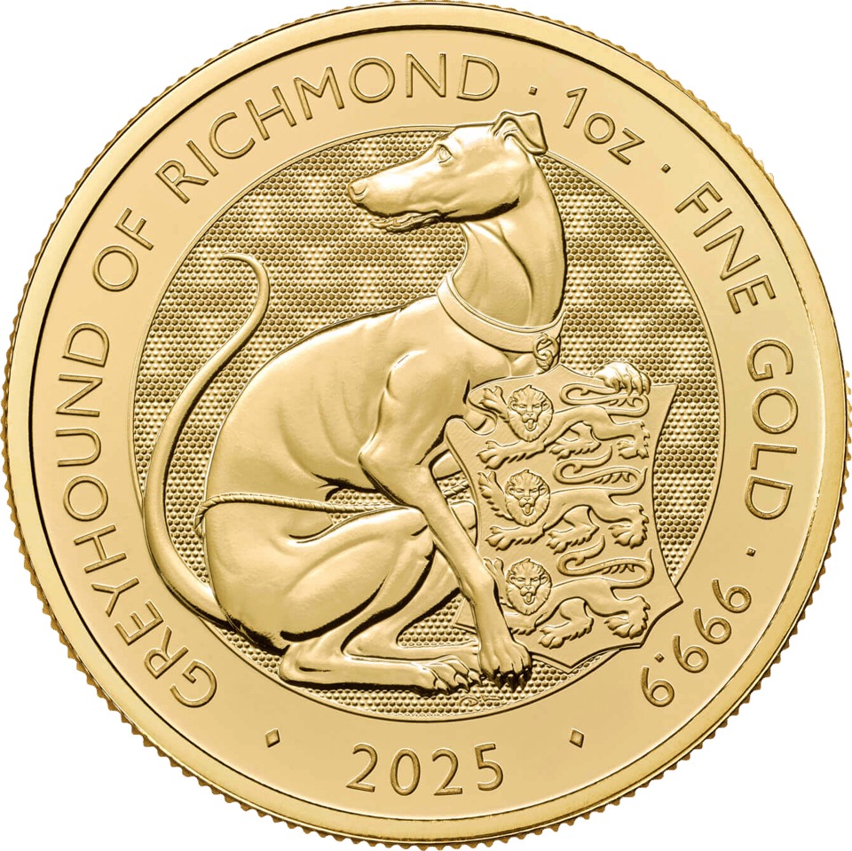 Royal Tudor Beasts 2025, 1 troy ounce goud, beeldzijde