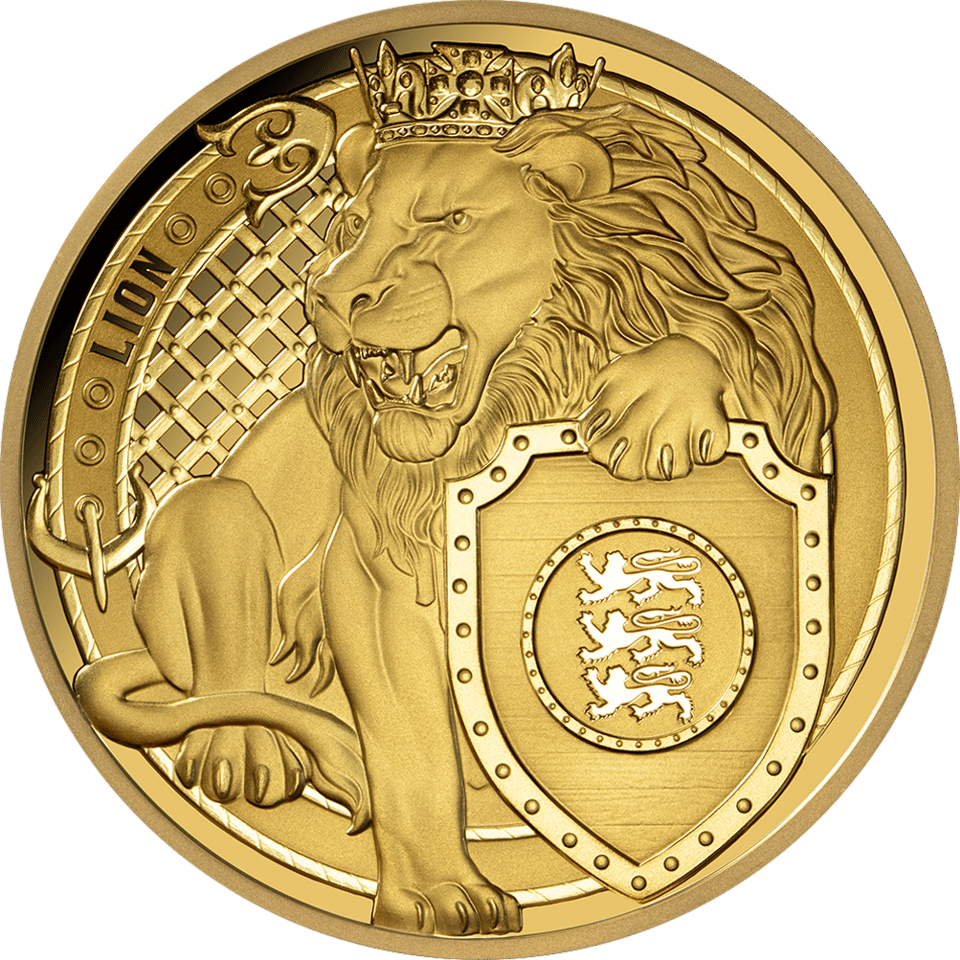 Heraldic Beasts 2025, 1 Unze Gold, Bildseite