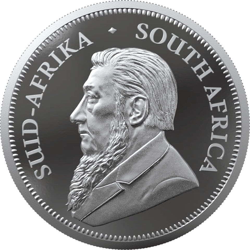 Krügerrand 1 Unze Silber 2025 mit Privy Mark, Porträt-Seite