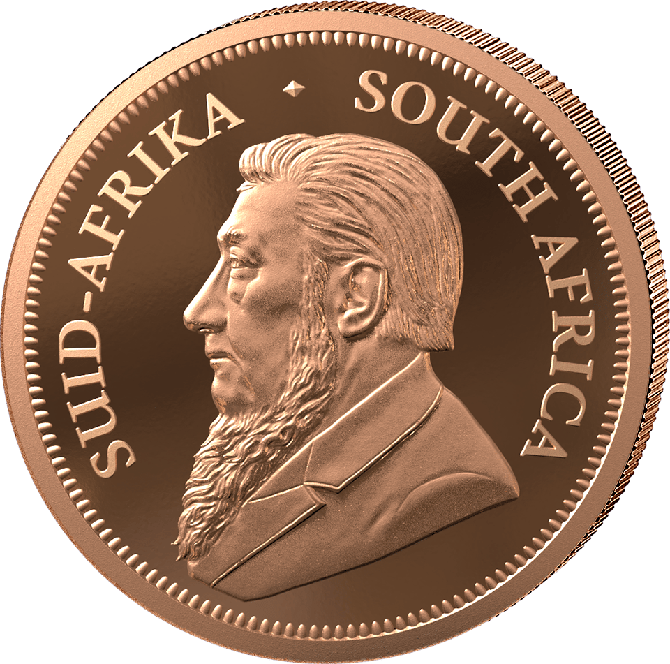 Krugerrand 1/10 ounce gold 2025 with Privy Mark, portrait side
