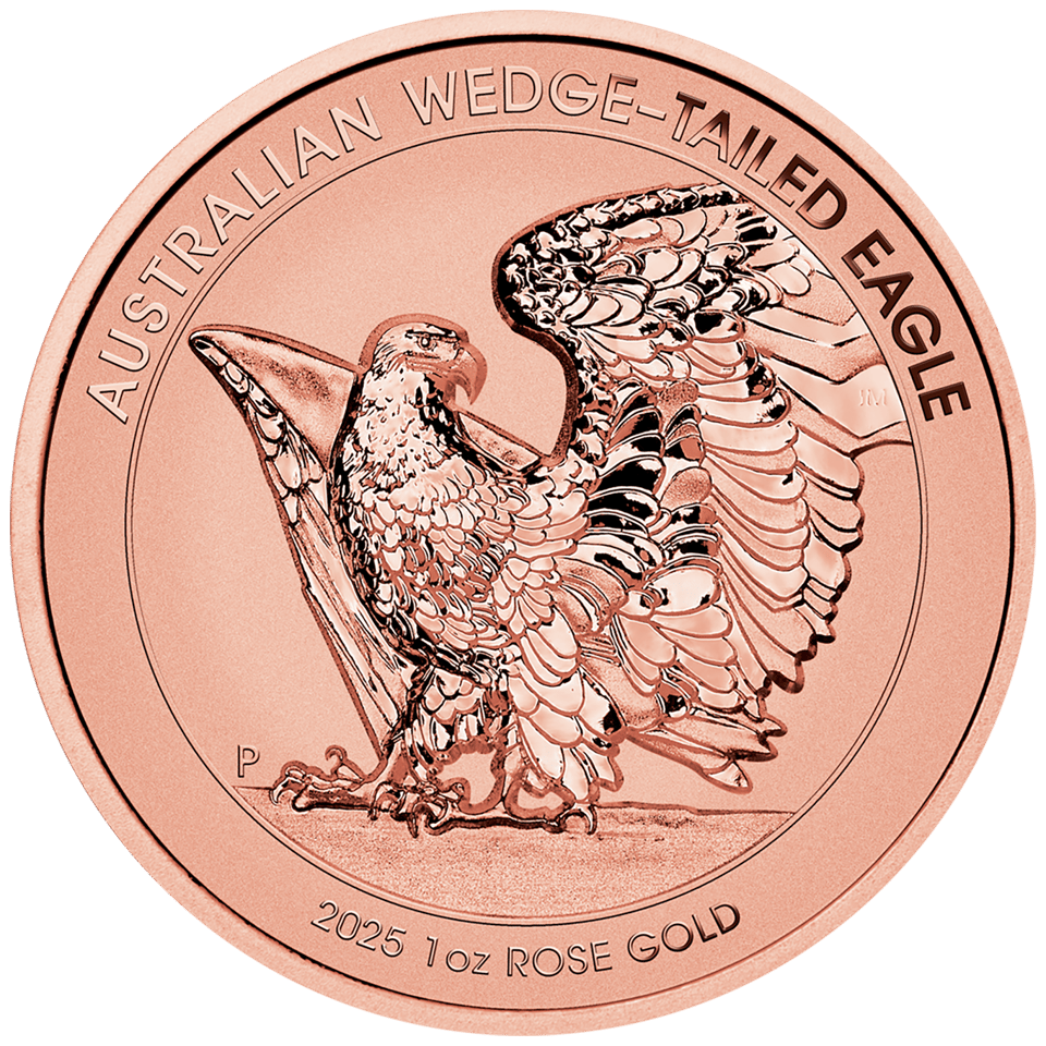 Wedge-Tailed Eagle 2025, 1 troy ounce goud, beeldzijde