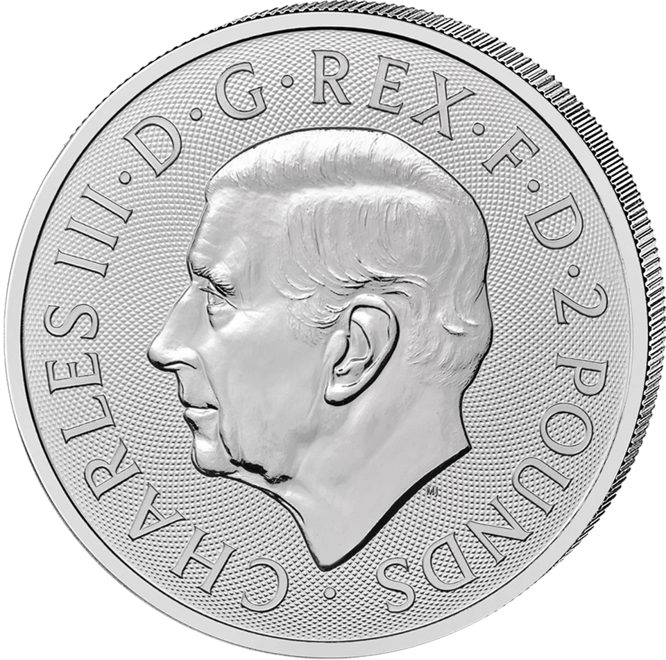 The Lion and the Eagle 2026, 1 troy ounce zilver, waardezijde