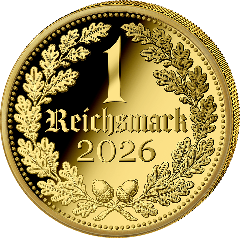 Reichsmark 2026, 1/200 de onza de oro, lado del valor