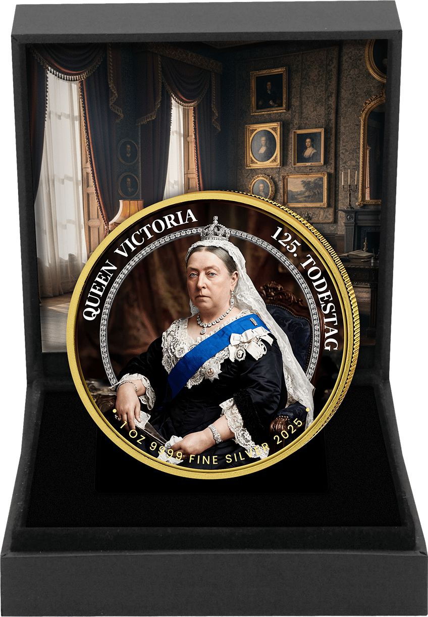 Queen Victoria 2025, 1 Unze Silber, Bildseite