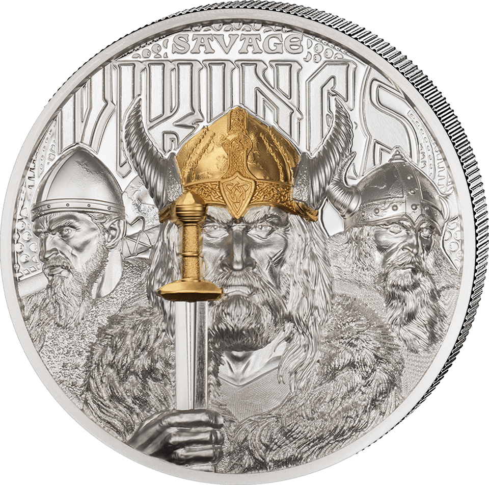 Savage Vikings 2026, 3 ounces of fine silver, design side