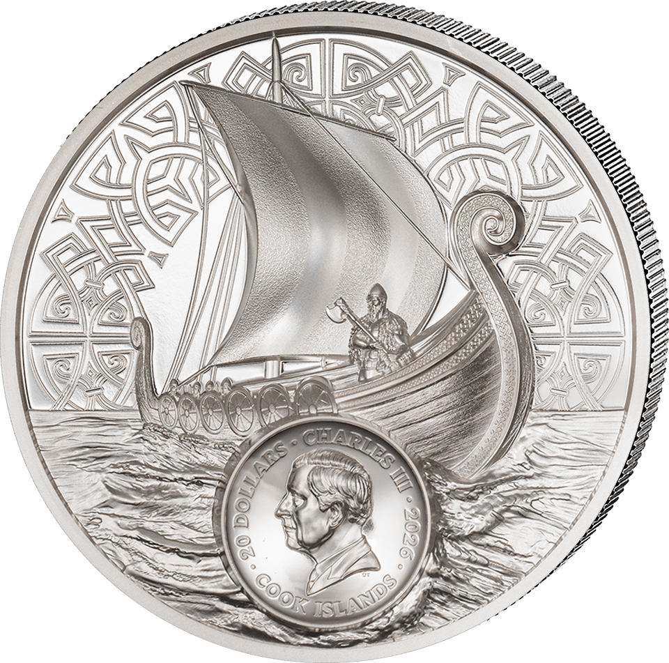 Savage Vikings 2026, 3 ounces of fine silver, value side