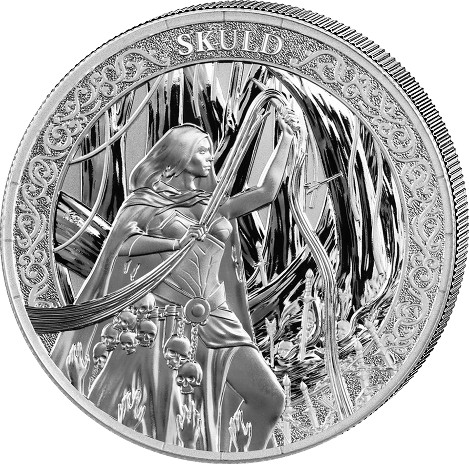 Skuld 2026, 1 ounce of fine silver, design side