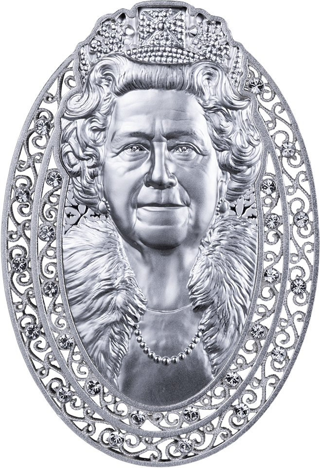 Elizabeth II 2026, 2 troy ounce zilver, beeldzijde