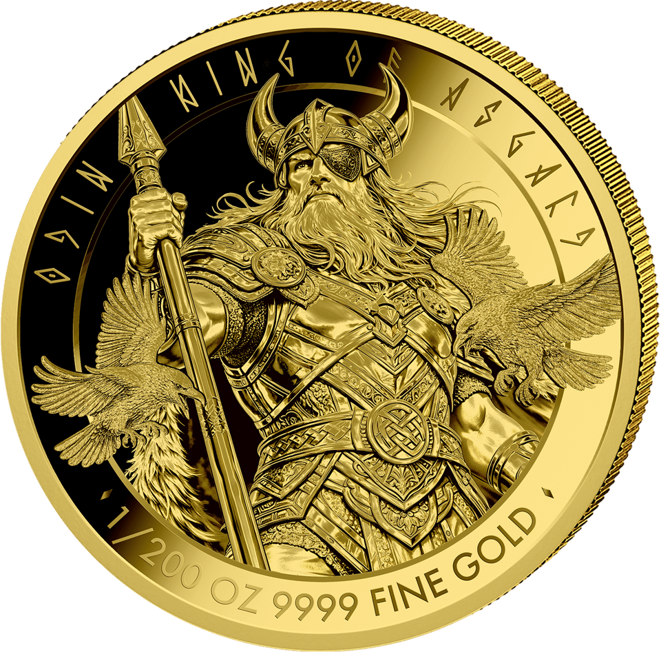 Odin 2026, 1/200 onza de oro fino, cara del motivo