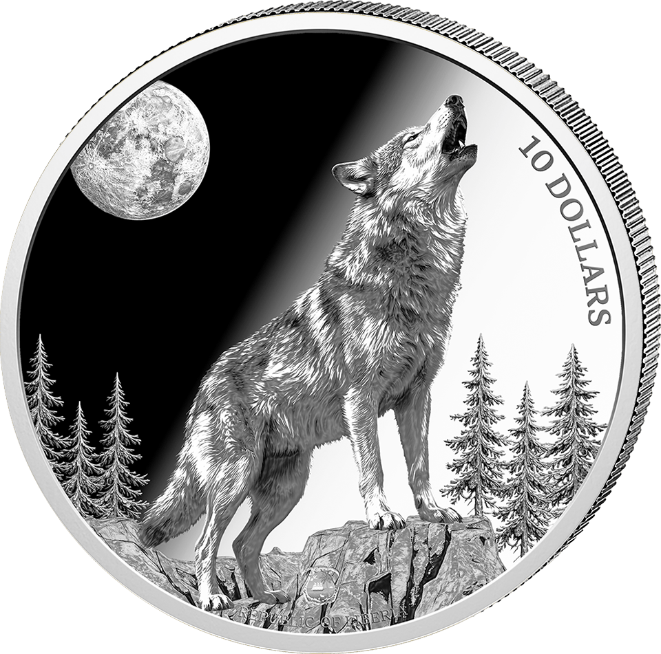 Lobo 2026, 1/2 onza de plata fina, anverso