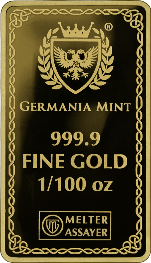 Odin, lingote de 1/100 onza de oro fino, reverso
