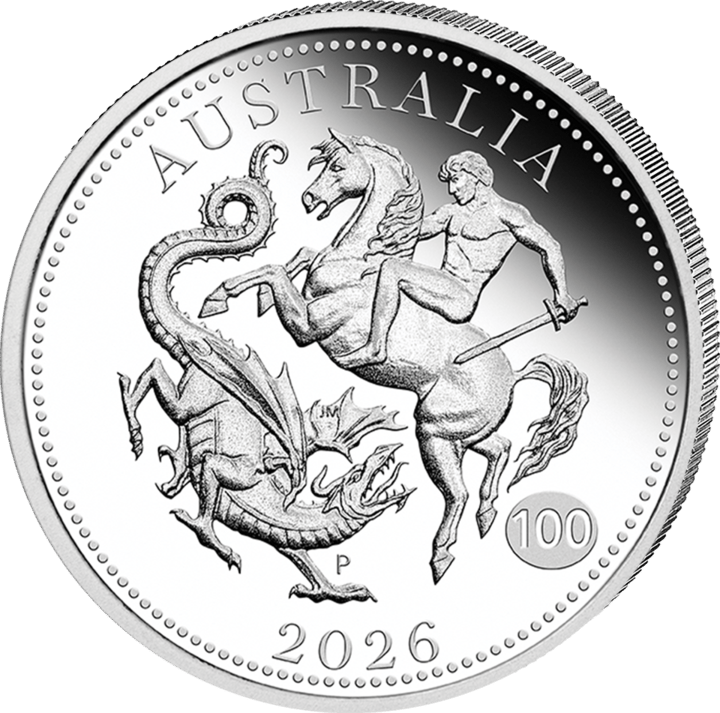 Australian Sovereign 2026, 1/4 onza de plata, lado del motivo