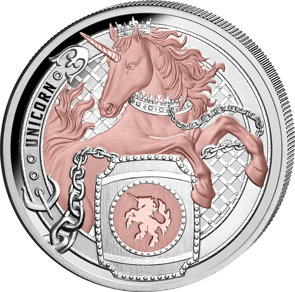Heraldic Beasts 2026, 1 Unze Silber, Bildseite