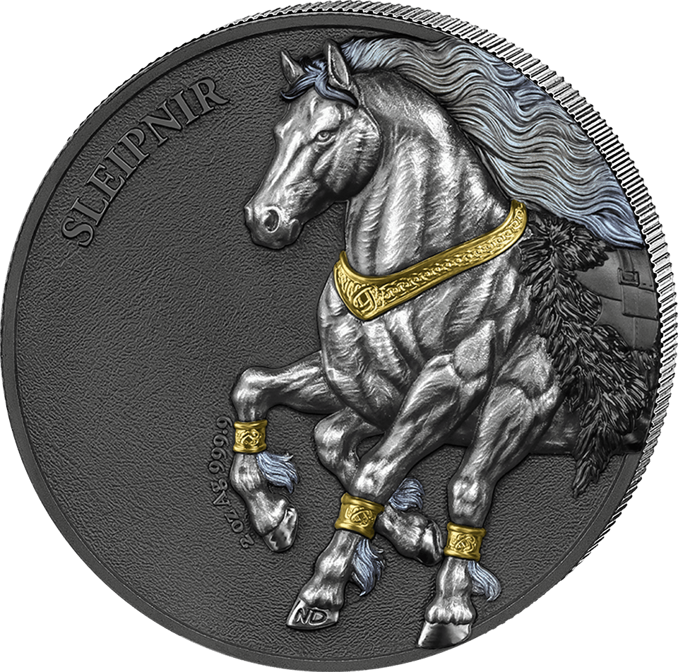 Sleipnir 2026, 2 onzas de plata fina, cara del motivo