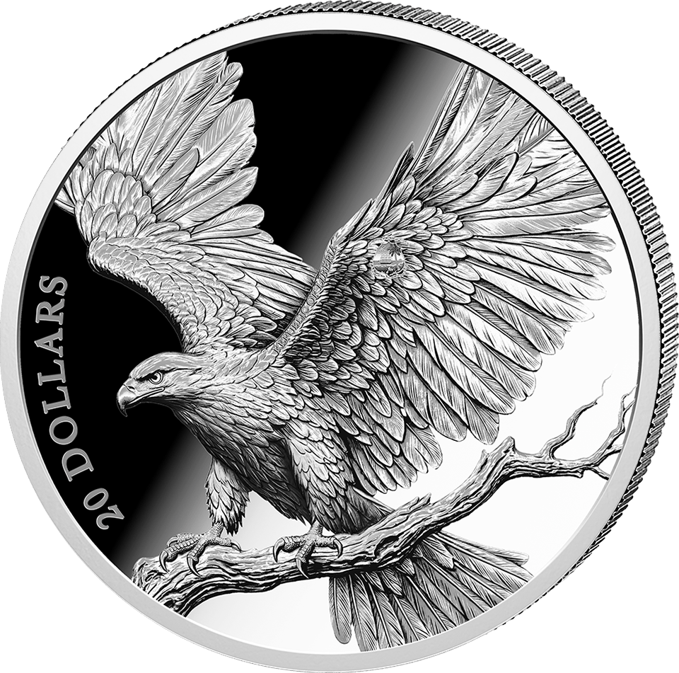 Águila real 2026, 1 onza de plata fina, anverso