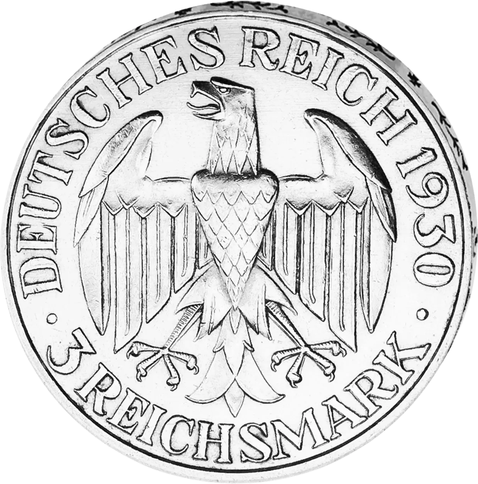 3 Reichsmark, Walther von der Vogelweide 1930, waardezijde