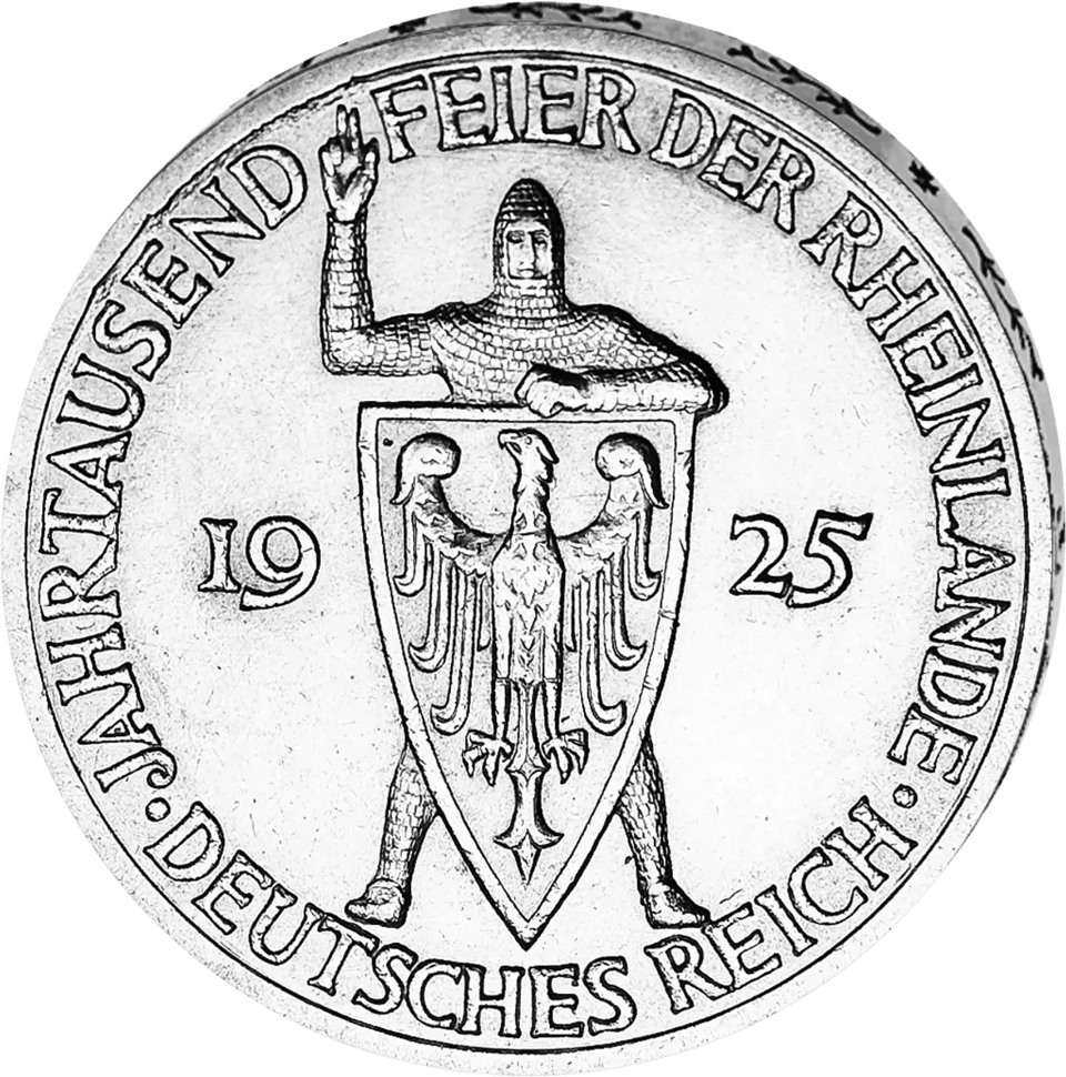 3 Reichsmark Renania 1925, lado de la imagen