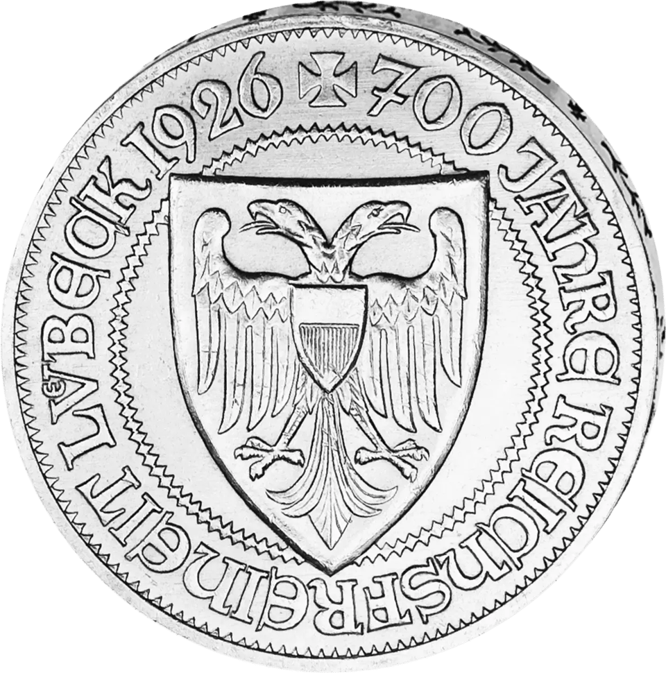 3 Reichsmark Lübeck 1926, lado de la imagen